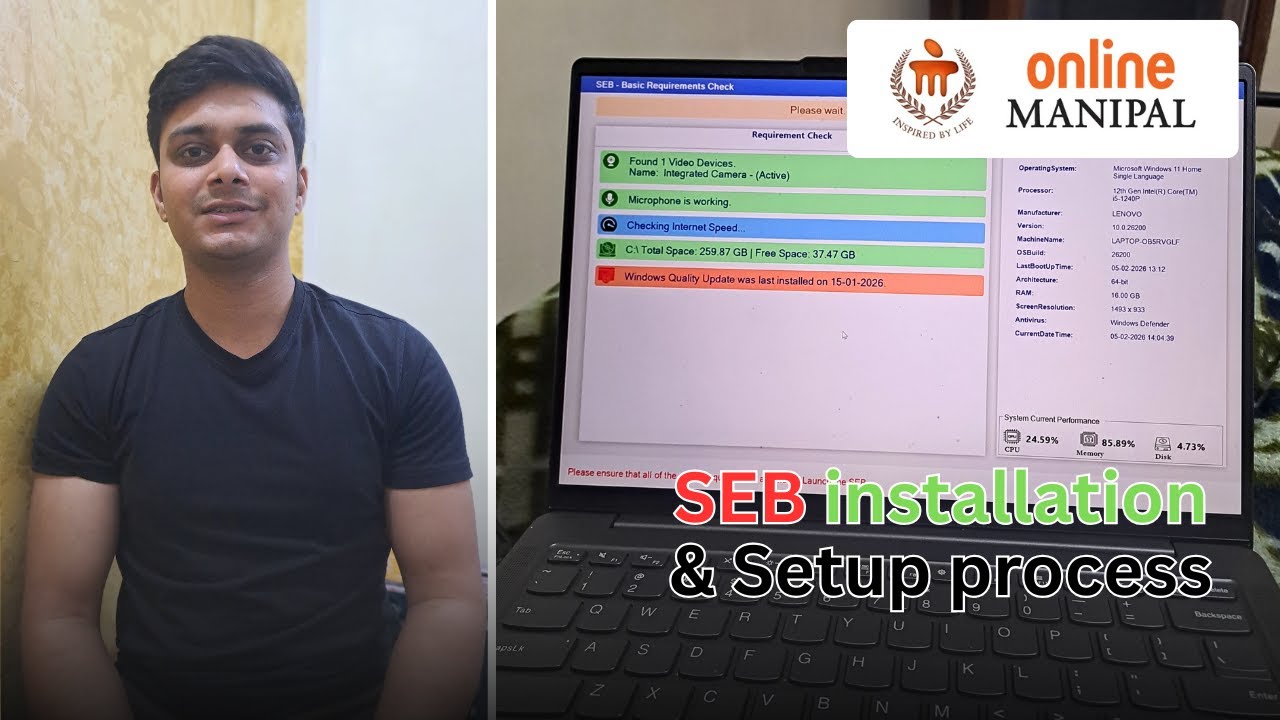 SEB (Safe Exam Browser) Installation and Setup process - Manipal University Jaipur