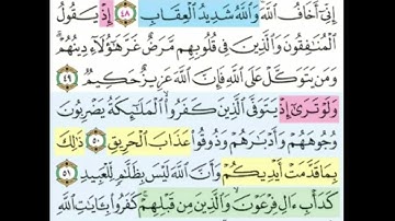 سوره الانفال الربع الثالث ( واعلموا انما غنمتم ) تدبر ومتشابهات وربط الايات من ايه 49 الى 60