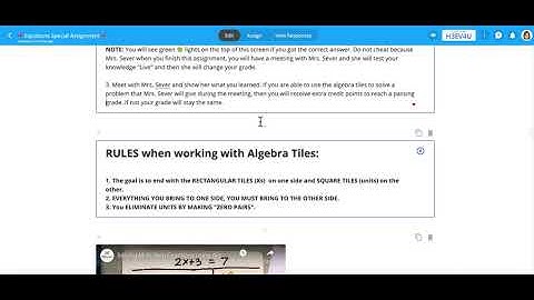 How to Use CPM Algebra Tiles to Solve Equations