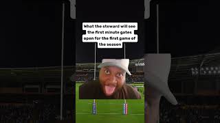 What the steward will see the first minute gates open for the first game of the season. #rugbyleague