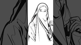 CARA MEWARNAI GAMBAR HIJABERS #shorts #art #viral #tutorial #drawing #coloring #mewarnai #hijab