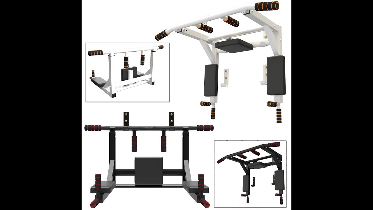 Pull Up Bar Chin Chinning Home Gym Wall Mounted Bracket Iron Fitness Station Dip 