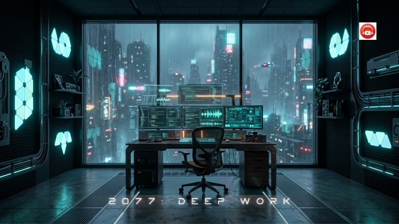2077: DEEP WORK | Cyberpunk Ambient Music for Coding, Focus, Productivity & Deep Work | 3 Hours