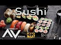 SUSHI 🍣 - Japanese food and preparations, 8 HOURS of Background Ambient Video