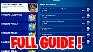 How To Complete Rebel Adventure Quests & Sandbox Week 1 Quest in Lego Fortnite