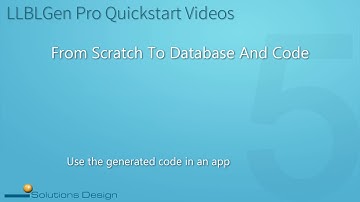 LLBLGen Pro Quickstart Video: From Scratch to Database and Code