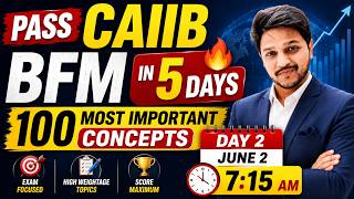 Pass CAIIB BFM in 5 DAYS 🔥 100 Most Important Concepts | DAY 2 June 2