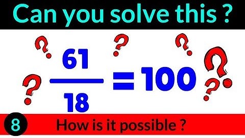 (Video # 8) Can You Solve This Tricky Math Problem? | Mathematical Puzzles and Riddles