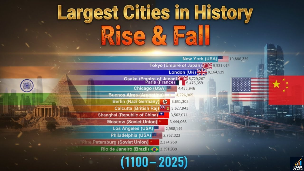 Largest Cities in History (1100–2025) | Rise & Fall - YouTube