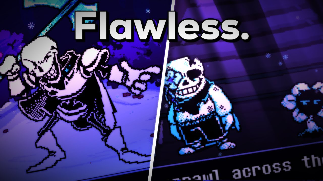 undertale icebound papyrus + sans e flowey no hit