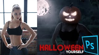 How to Halloween yourself ? l Halloween Photoshop Tutorial | Photoshop Compositing screenshot 2