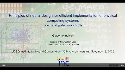 Giacomo Indiveri, INI University of Zurich and ETH Zurich (11/10/25)