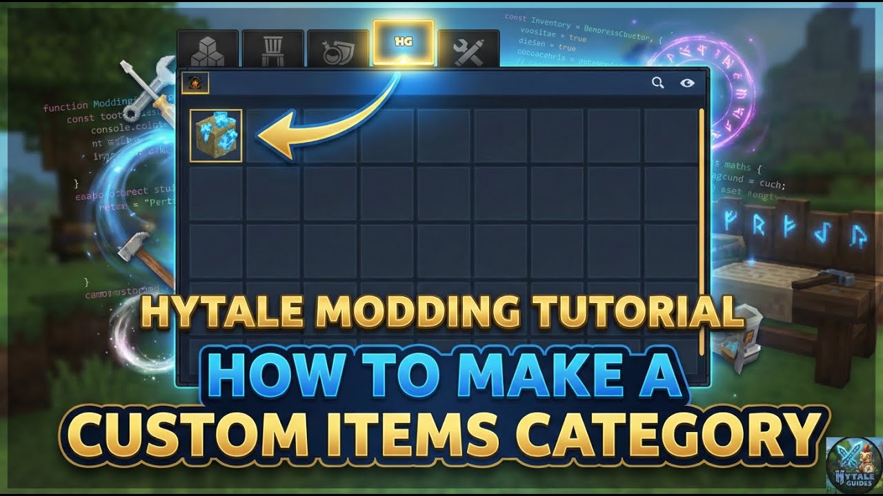 Hytale Modding Tutorial : How To Make a Custom Items Category - YouTube