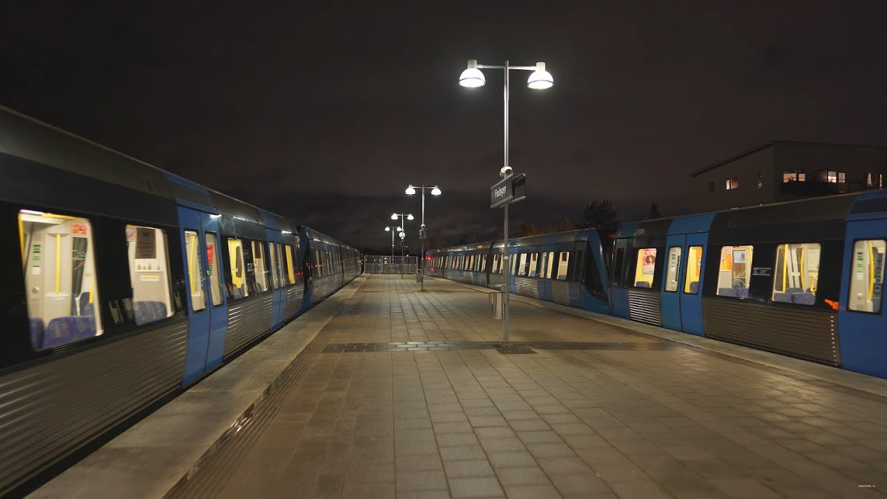 Sweden, Stockholm, subway night ride from Fruängen to Gamla stan + walk