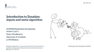 L3, P1: Introduction to Zonation - Inputs and meta-algorithm