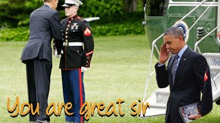 Mr Obama Forgets To Salute Marine See What Happens After