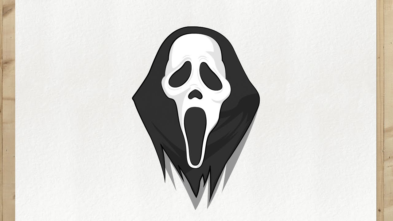 COMO DESENHAR O GHOSTFACE 🎭 | Pânico | Tutorial de Desenho Halloween ...