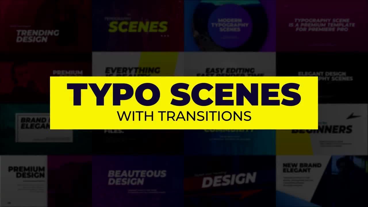 Typo Scenes With Transitions Premiere Pro Templates