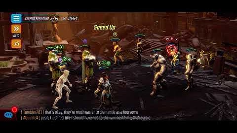 Marvel Strike Force Doom Raid 1 tech boss one shot. What’s up, doc?