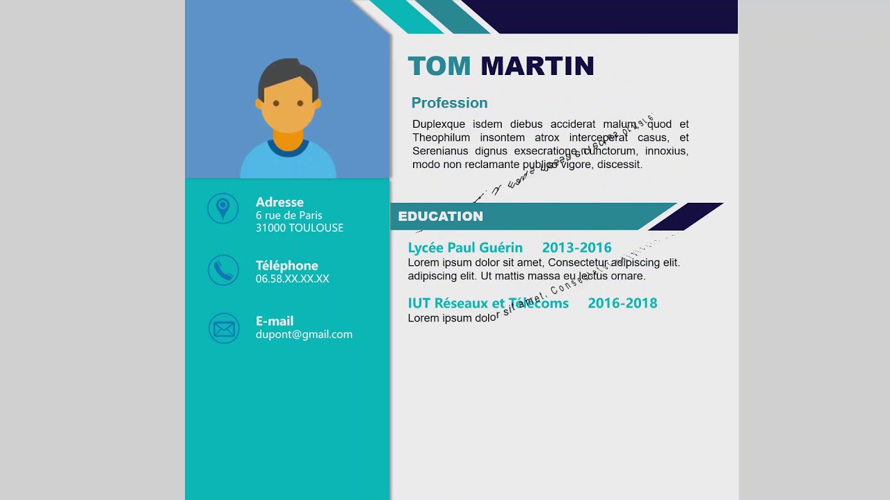 créer un CV Professionnel et Graphique