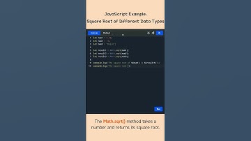 👩‍💻JavaScript Example: Square Root of Different Data Types