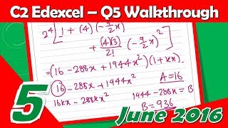 C2 Edexcel June 2016 Question 5 Walkthrough Factor & Remainder Theorem