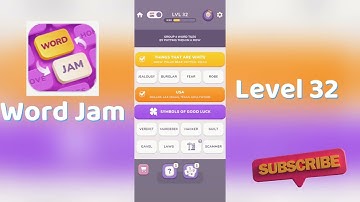 Word Jam Level 32 Walkthrough | Step-by-Step Guide 🧠 | SolutionGuruji