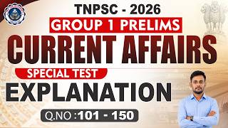 TNPSC GROUP 1 | SPECIAL MEGA CA TEST | QUESTION NO : 101 -150 | VASEEKARAN SIR | TAF