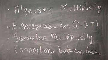 Algebraic multiplicity, Eigenspaces and Geometric multiplicity. Any connection between them?