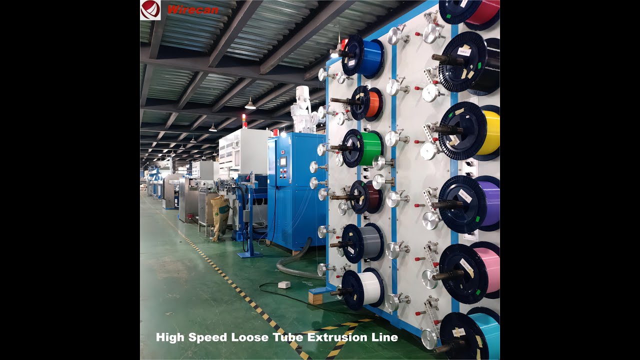 High speed optical fiber loose tube extrusion line with automatic take up