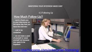 Interviewing Skills Training Tutorial- Following Up Lesson