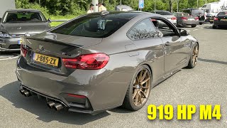 919HP BMW M4 F82 Single Turbo - Revs, Accelerations And BURNOUT!
