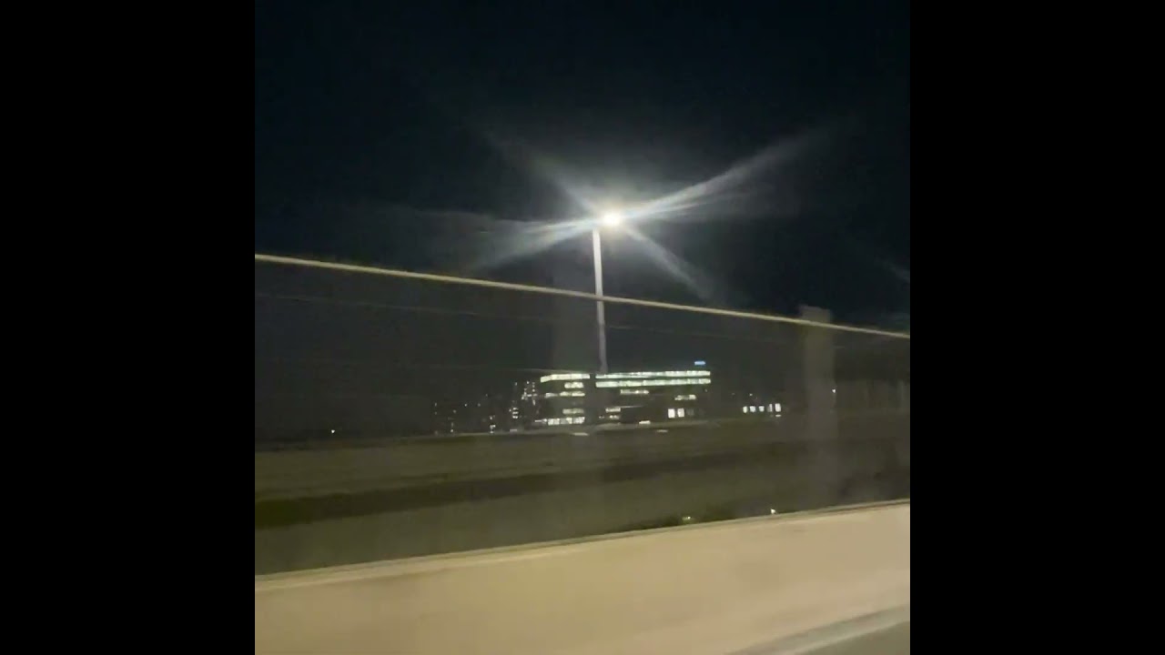 Driving thru Portland Oregon at night, crossing Willamette River