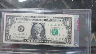 Very collectible $1 bill from 1993.