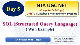 Detailed SQL Tutorial - Database Course for Beginners in Hindi | DBMS | NTA UGC NET 2021 | UNIT IV Profile