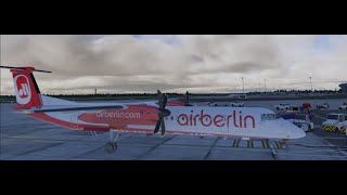 FlyJSim Q4XP  (Q400) | Landing at Hamburg EDDH | VATSIM | XP11.55 | 4K