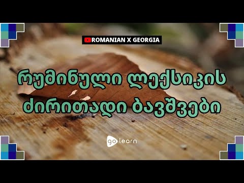 რუმინული ლექსიკის ძირითადი ბავშვები | Golearn