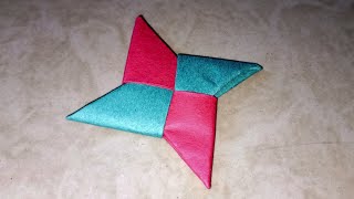 HOW TO MAKE COLORFUL NINJA STAR ORIGAMI | PAPER NINJA STAR