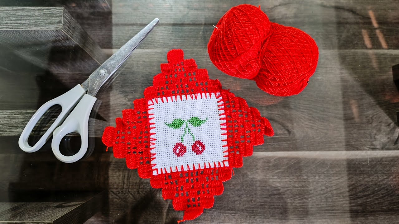 COMO FAZER BORDADOS PONTO CRUZ EM APLICAÇÃO PARA PANO DE PRATO - SIMPLES E FÁCIL