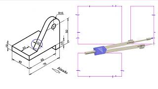 Cómo dibujar el alzado, planta y perfil de una pieza. Visualización en 3D. Dificultad media. Cómo dibujar el alzado, planta y perfil de una pieza. Visualización en 3D. Dificultad media.