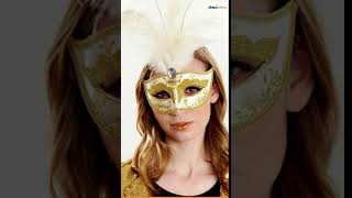 Venezianische Maske Mit Federn Gold Dressforfun