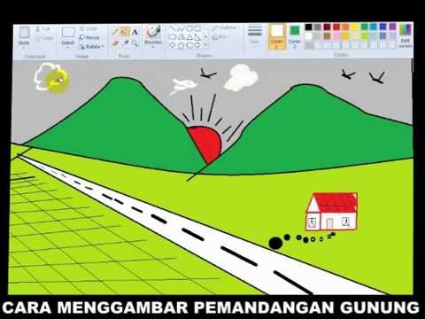  cara menggambar pemandangan gunung dengan paint YouTube