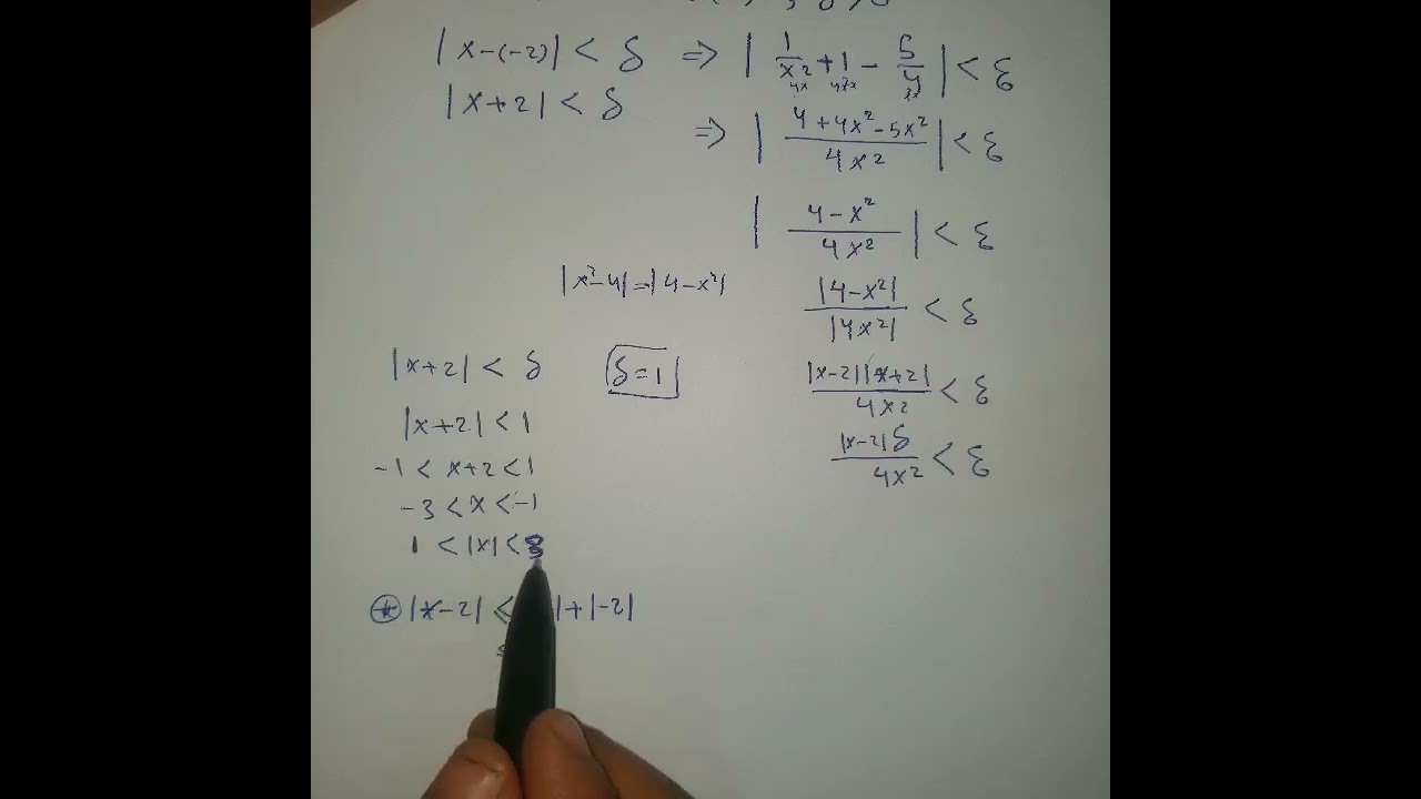 اثبات النهاية بإستخدام ابسلون ودلتا..