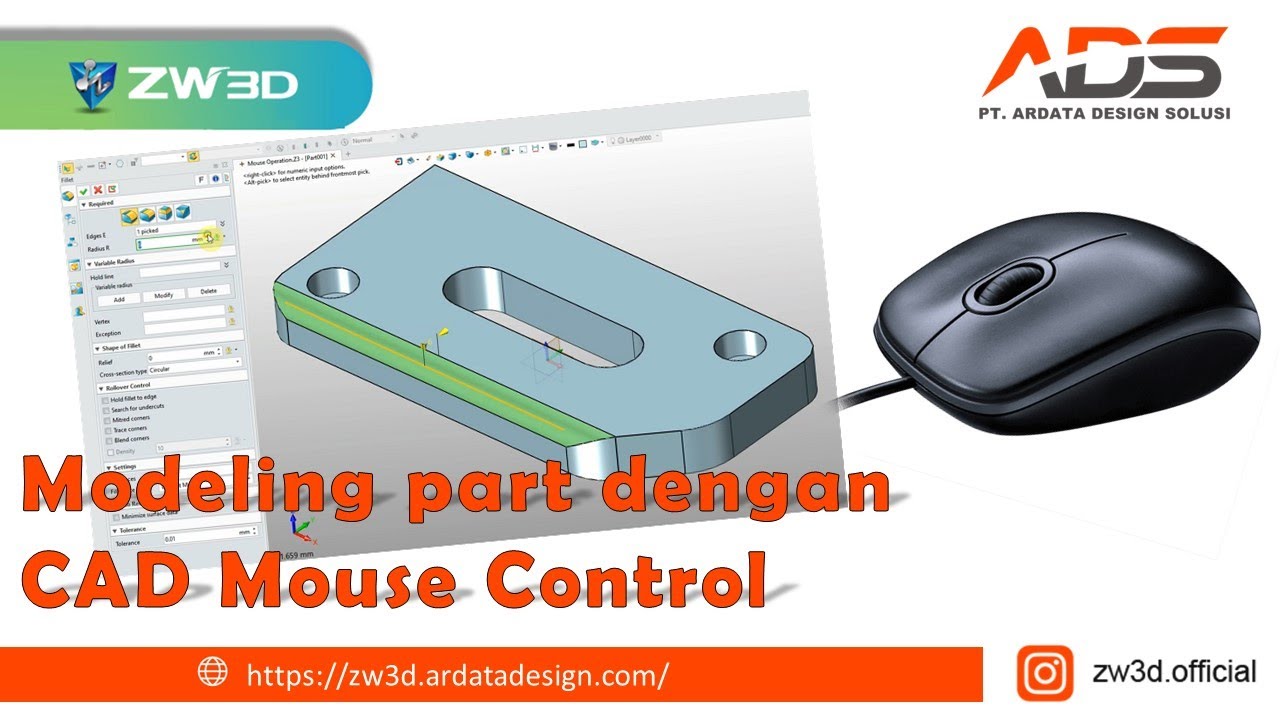 Tutorial ZW3D - Modeling part lebih mudah dengan CAD Mouse Control ...