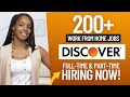 🔥 200+ WORK FROM HOME JOBS 2022 HIRING NOW |  FULL-TIME &amp; PART-TIME REMOTE JOBS AT DISCOVER 2022