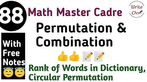 Permutation and Combination for Math Master Cadre 2022 |Chapter - 18 |Master Cadre| Full Coaching