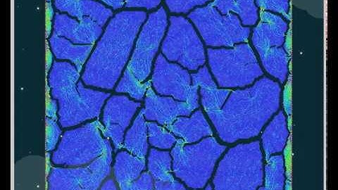 Crack propagation simulation (drying paint/soil)