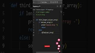 find 3rd largest value in given array python #code #programming #python