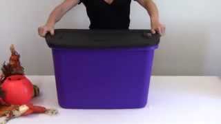 Sterilite 18 Gallon Purple and Black Storage Tote