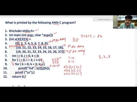 GATE CSE 2022 Que 33 C Programming Multidimensional Arrays